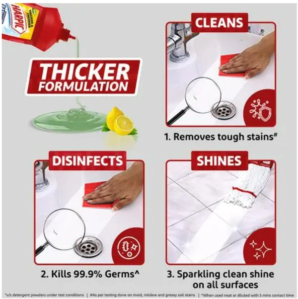 Harpic Bathroom Cleaner Thicker & Fresher-Lemon - 500ml