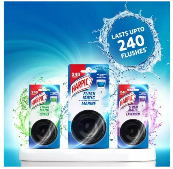 Harpic Flush Matic In-Cistern Marine Toilet Cleaner 3x50gm, 240 Flushes