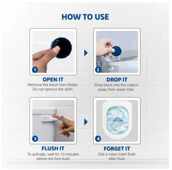 Harpic Flush Matic In-Cistern Marine Toilet Cleaner 3x50gm, 240 Flushes