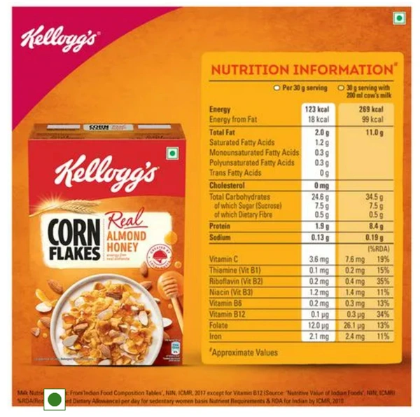 Kelloggs Corn Flakes with Real Almond & Honey - 300gm