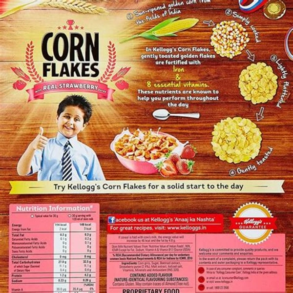 Kelloggs Corn Flakes with Real Strawberry Puree-300gm