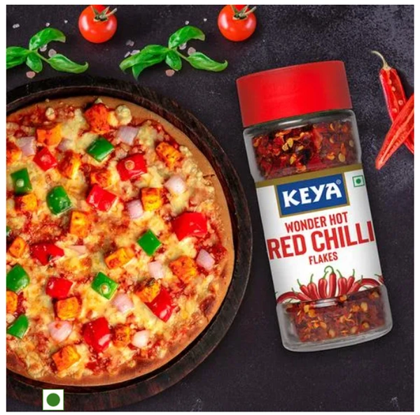 Keya Wonder Hot Red Chilli Flakes, 40gm bottle