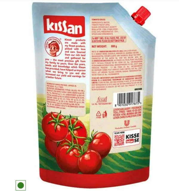 Kissan Tomato Sauce No Garlic No Onion-900gm