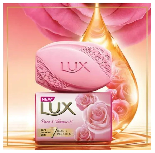 Lux Soft Glow Rose & Vitamin E Soap bar 100gm(Pack of 3)
