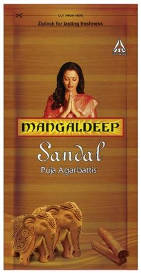Mangaldeep Sandalwood pooja Agarbattis -  2 Packs X 62.5 Sticks
