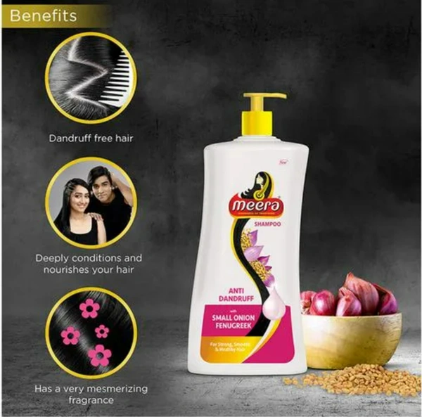 Meera Anti Dandruff with Small Onion FenuGreek Shampoo 340ml