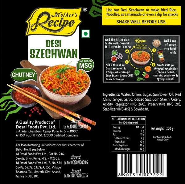 Mothers Recipe Desi Szechwan Chutney-200gm
