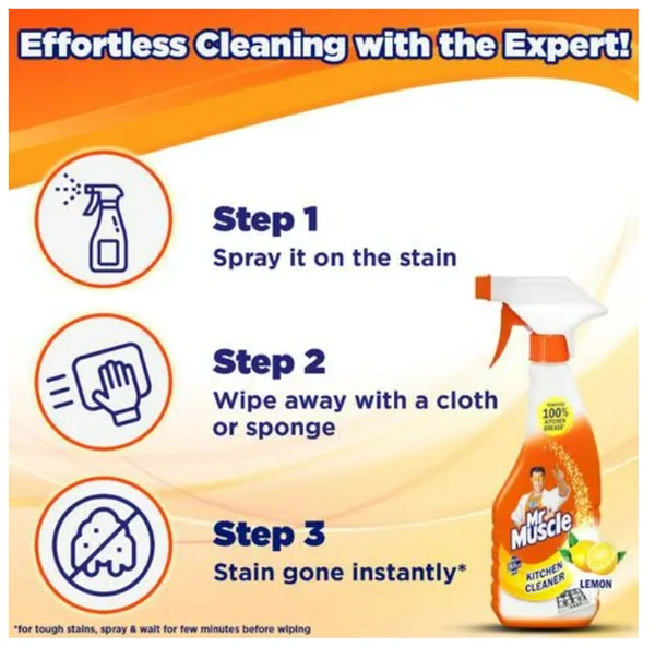 Mr Muscle Kitchen Cleaner Refill Pouch , Lemon - 425ml