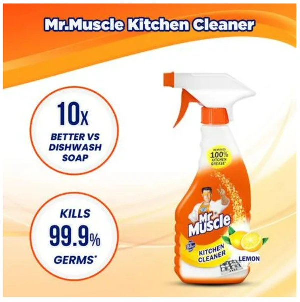 Mr. Muscle Kitchen Cleaner Spray, Lemon , 450ml
