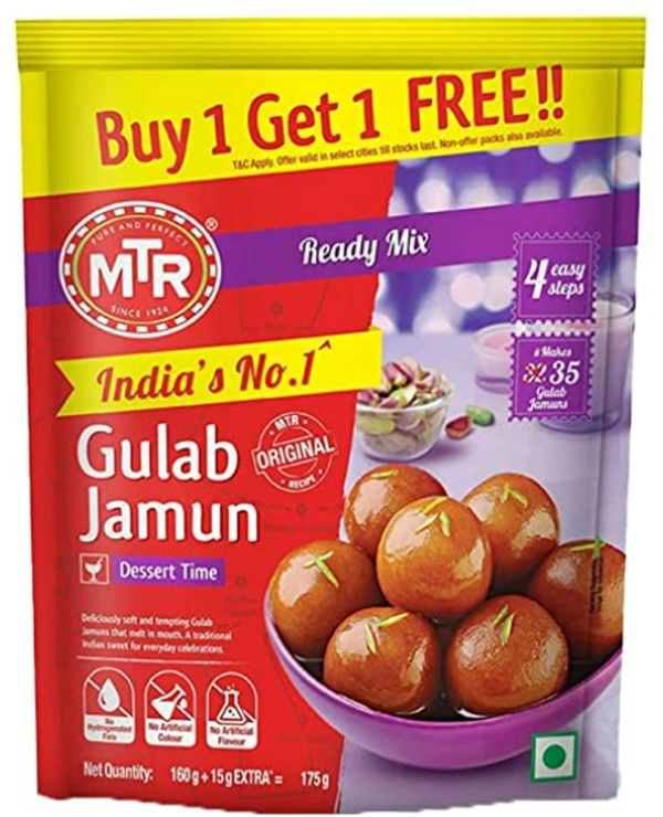 MTR Gulab Jamun Mix 160gm + 15gm Free (Buy 1 Get 1 Free)