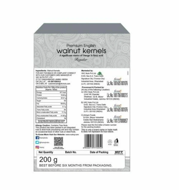 Nutraj Signature English Premium Walnut 200gm