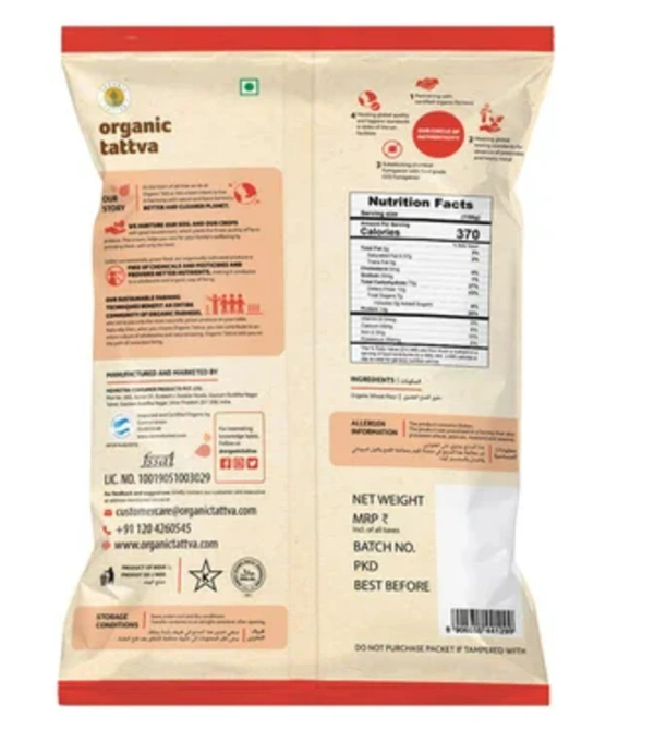 Organic Tattva Whole Wheat Flour Atta 5kg