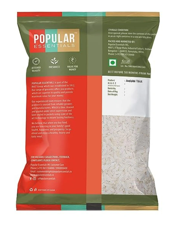 Popular Essentials Thick Avalakki / Poha / Rice Flakes , 500gm