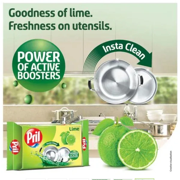 Pril Dishwash Bar - Lime ( Set of 3 x 400gm)