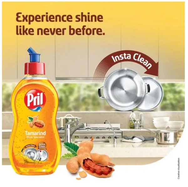 Pril Tamarind Shine Specialist, Instant Clean , Active Power Booster, 425 ml