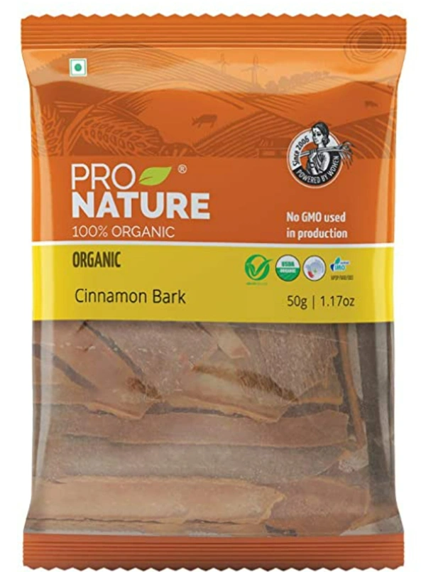 Pro Nature 100% Organic Cinnamon Bark - 50gm