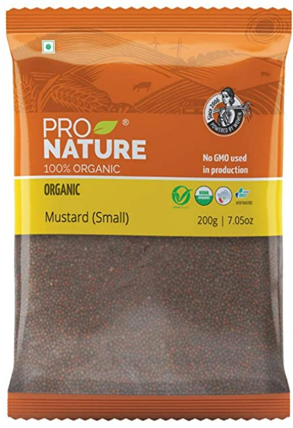 Pro Nature 100% Organic Mustard Seeds, 200gm Pouch