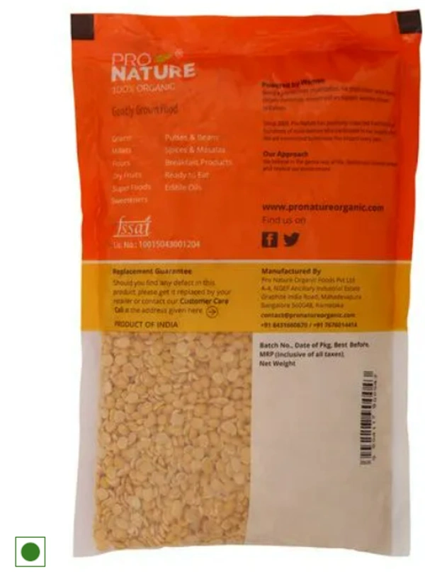Pro Nature Organic Toor Dal 500gm Pouch
