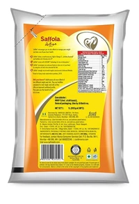 Saffola Active Oil, Blend of Rice Bran Oil & Soyabean Oil - 1ltr