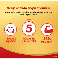Saffola Meal maker Soya Chunks, Tender & Juicy, Ready in 5 Mins, 200gm