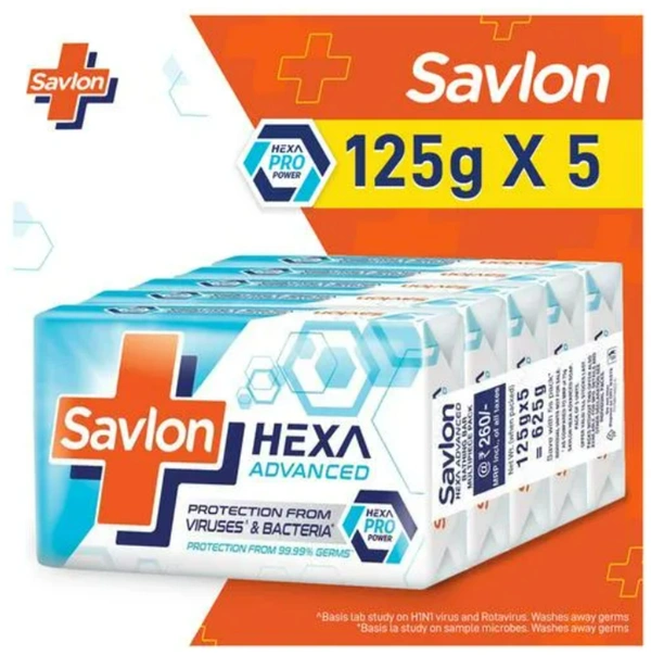 Savlon Hexa Advanced Soap Bar 125gm(Pack of 5)