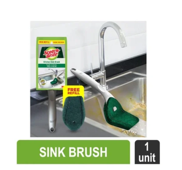 Scotch Brite Kitchen Sink Brush Tough on Stains Easy on Hands 1pc