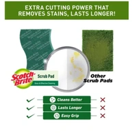Scotch Brite Scrub pads, Scrubber for Utensils Cleaning - 5 pads