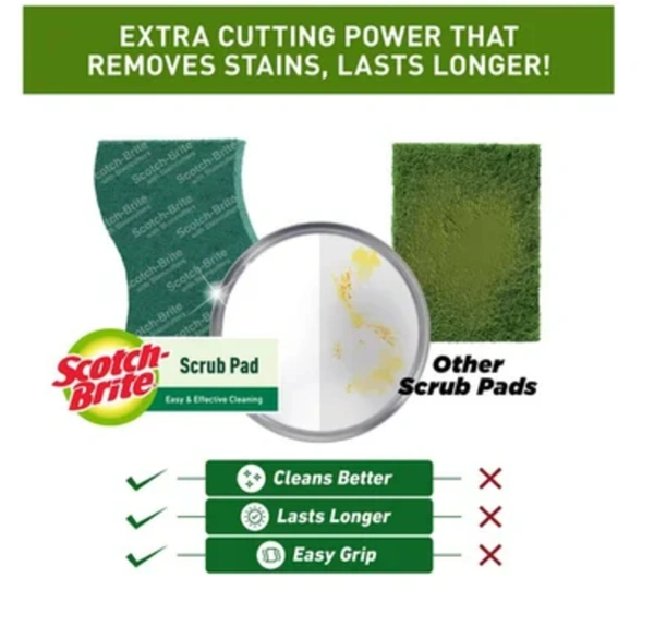 Scotch Brite Scrub pads, Scrubber for Utensils Cleaning - 5 pads