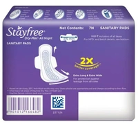StayFree  Dry-Max, All Night Ultra-Dry XL, Dry-Max Cover with Wings 7N Pads