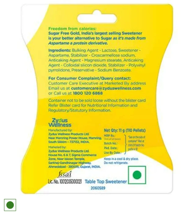 Sugar Free Gold Zero Calories 100 Pellets