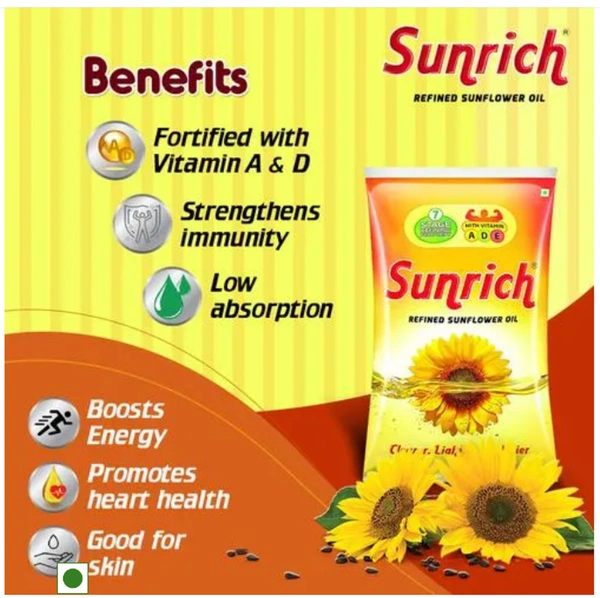Sunrich Refined Sunflower Oil 1L Pouch