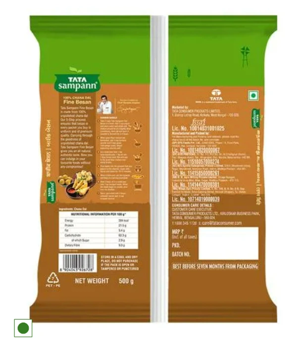 Tata Sampann 100% Chana Dal Fine Besan/Gram Flour 500gm