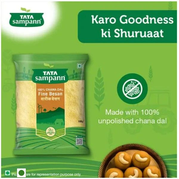 Tata Sampann 100% Chana Dal Fine Besan/Gram Flour 500gm