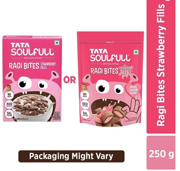 Tata Soulful Ragi Bites Strawberry Fills, 250gm