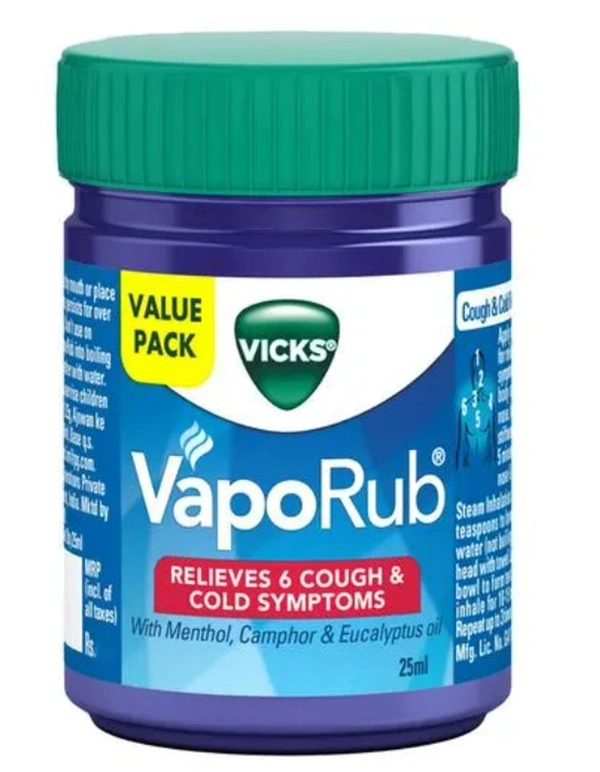 Vicks VapoRub Relieves 6 Cough & Cold Symptoms 25ml