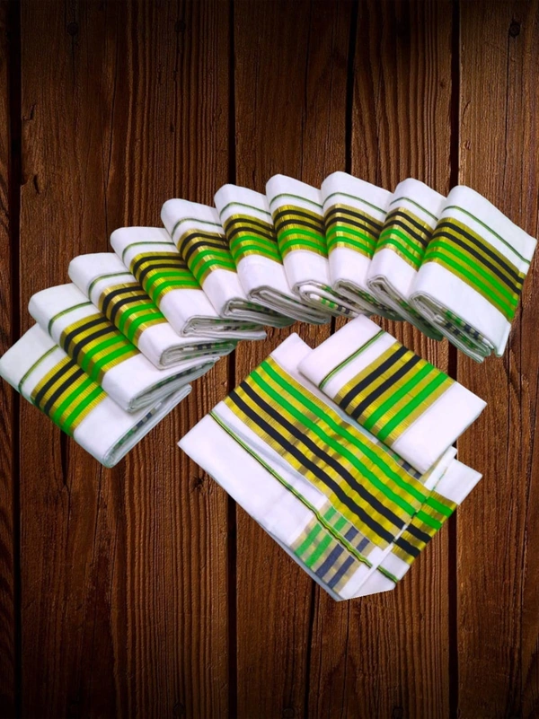 Kerala Cotton Good Fancy Print Set Mundu