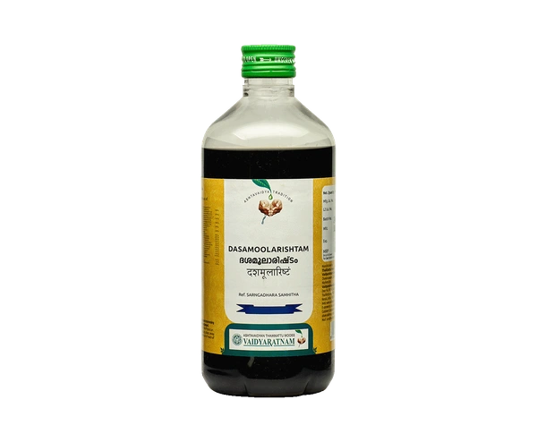Dasamoolarishtam (450 ml) – Ayurvedic Digestive & Vitality Tonic from Vaidyaratnam Oushadhasala