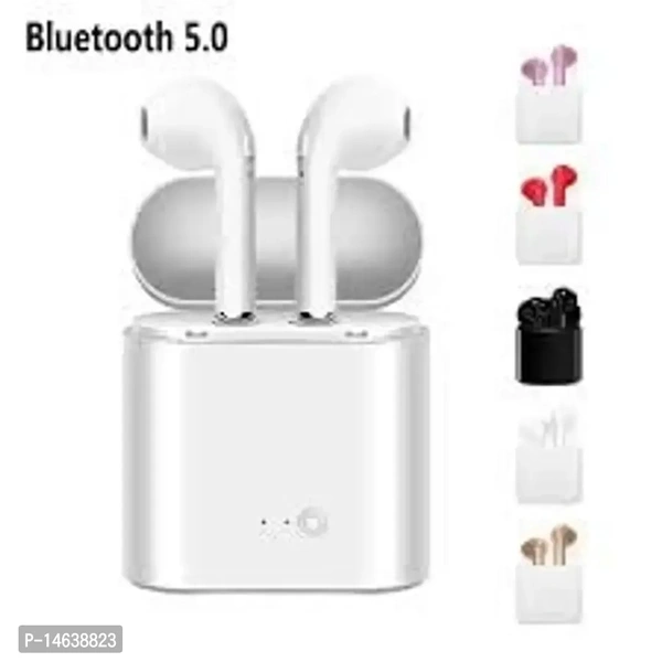Boat Tunifi Earbuds I7s Tws 30 Ghante Thak Playback Wireless Bluetooth Headphone Airpods Ipod buds Bluetooth Headset  - White