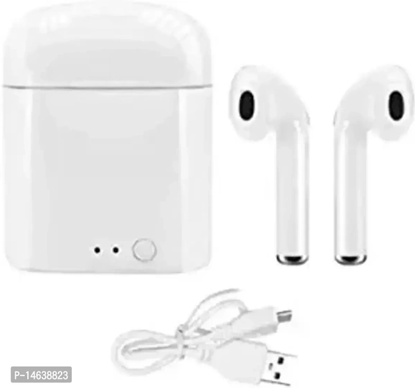 Boat Tunifi Earbuds I7s Tws 30 Ghante Thak Playback Wireless Bluetooth Headphone Airpods Ipod buds Bluetooth Headset  - White