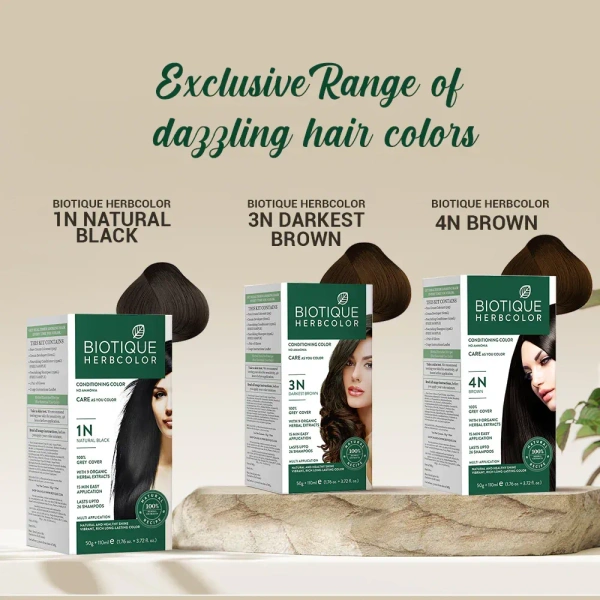 BIOTIQUE Herbcolor 3N Darkest Brown - Biotique - 50g