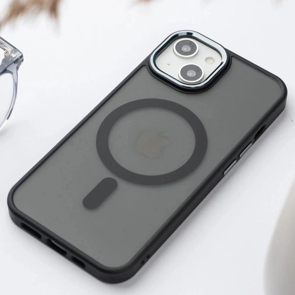 iPhone 12 Shockproof Frosted MagSafe Black Back Cover