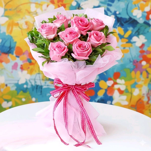 Elegant Pink Roses Bouquet