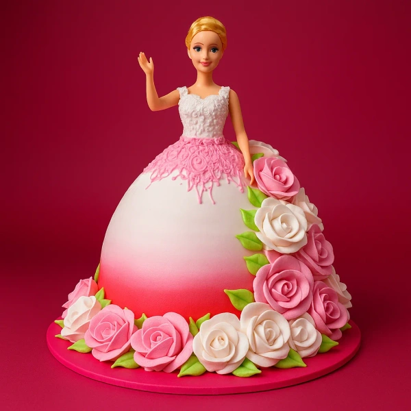 Ombre Rose Gown Cake