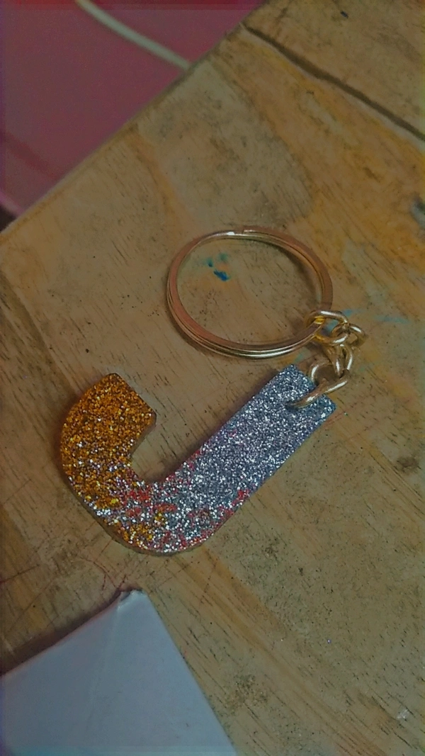 Resin Keychain Alphabet Keychain Letter J