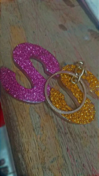 Resin Keychain Alphabet Letter SS