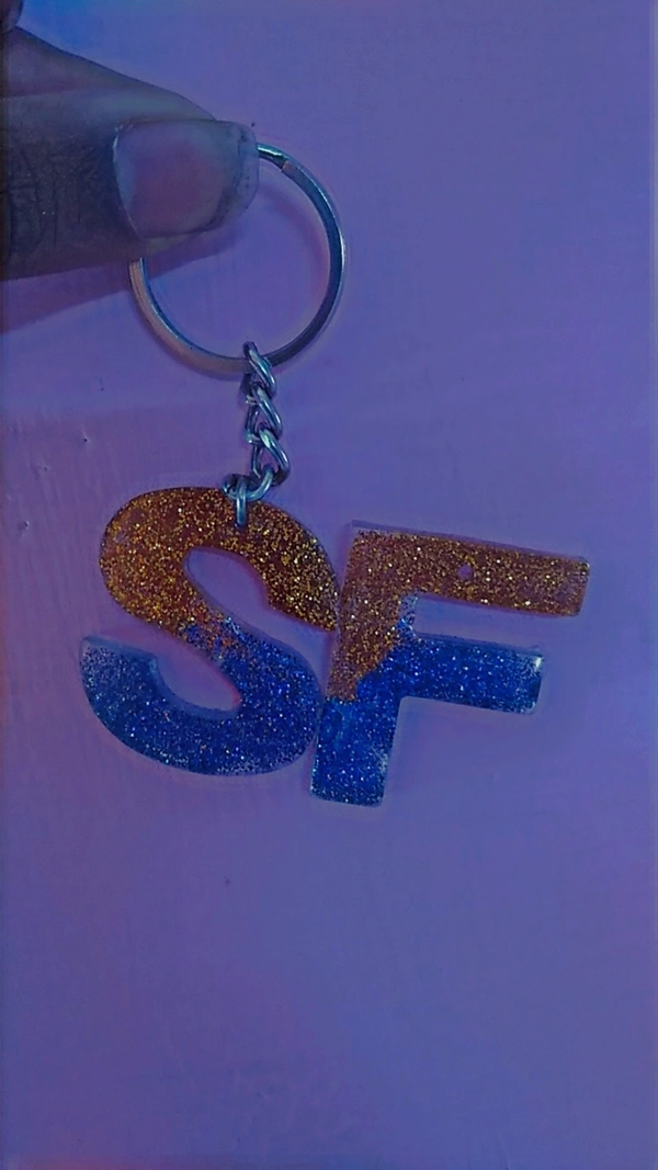 Resin Alphabet Keychain Letter SF