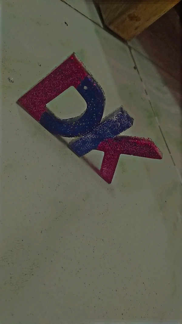 Resin Keychain Alphabet In Letter DK