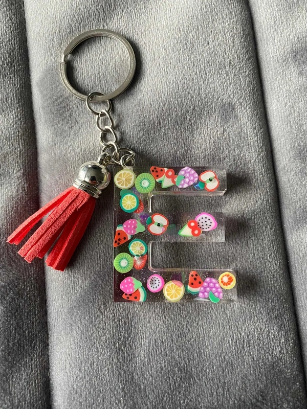 Resin Alphabet Keychain Letter E