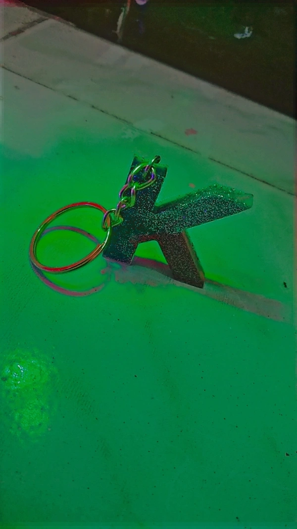 Resin Alphabet Keychain Letter K 