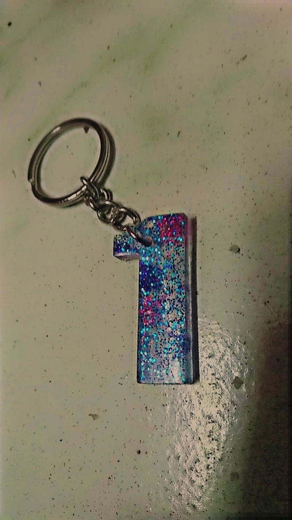Resin Number Keychain Number 1